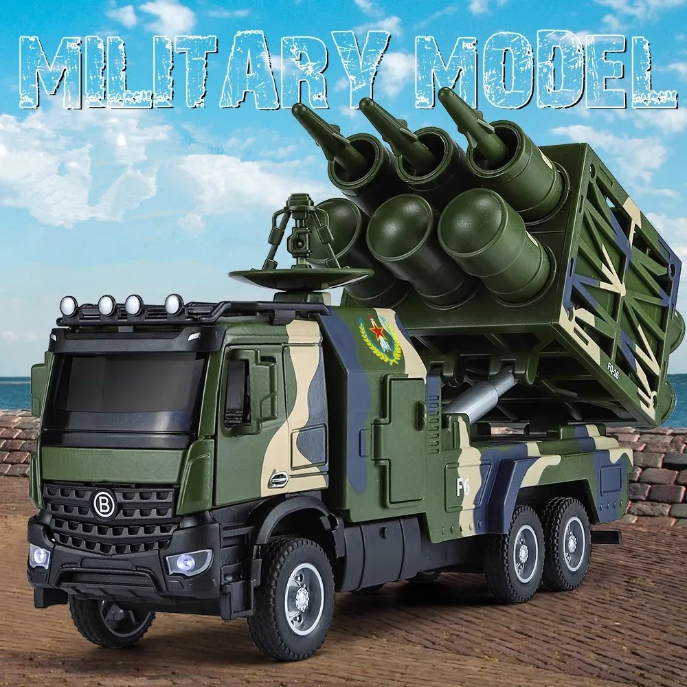 1: 35 alloy pull back Hongqi-16 Missile vehicle model,simulation of military car accessories,collection of gifts,wholesale