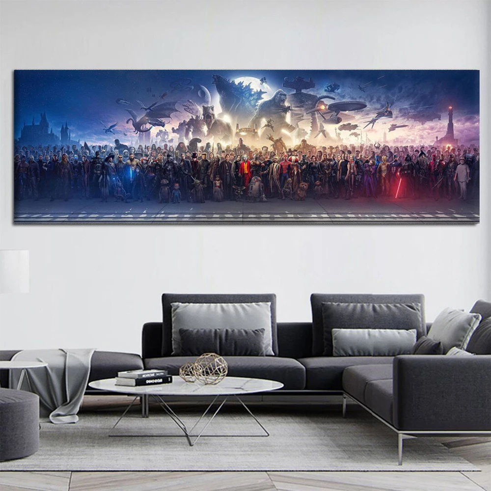 150 Movie Blockbuster Characters Canvas Wall Art, Large Size Film Painting Picture for Living Room Bedroom Decor. Unframed Mural