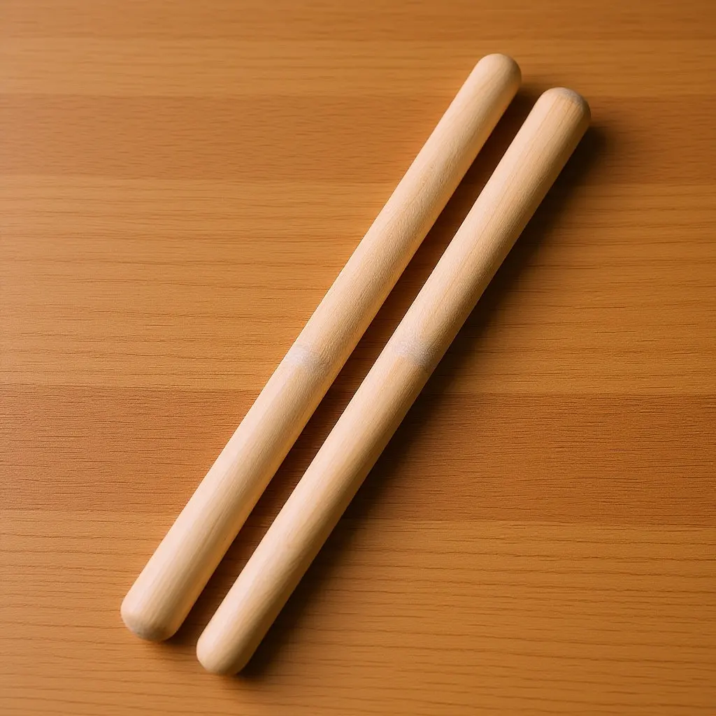 1Pair Wooden Drumsticks Musical Sticks Lightweight High Resilience for Jazz Rhythm Practice Taiko Percussion Instrument