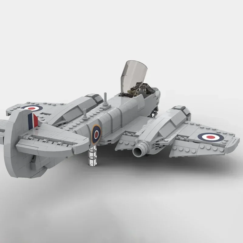 Militär Modell Moc Bausteine Maßstab 1:35 Meteor F Mk.4 Kämpfer Technologie Blöcke Geschenke Weihnachten Spielzeug DIY Sets Montage
