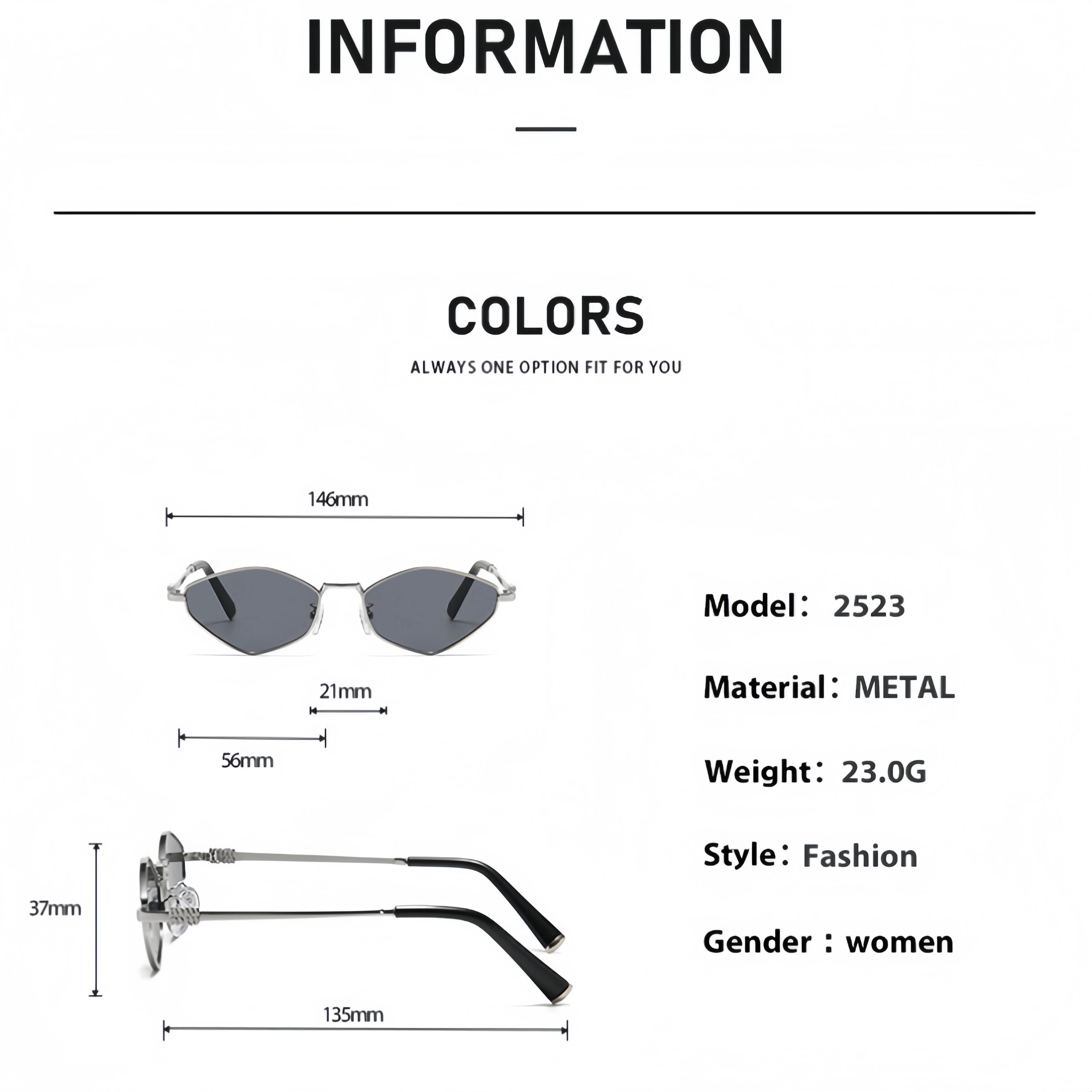 Fashionable Rhombus-Shaped Metal Sunglasses for Women, Versatile for Street Photography, Uv Protection Sunshade Glasses image 2