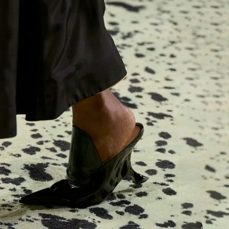 2024European and American Summer New Fashion Pointed Women's High Heel Muller Shoes Baotou Comfortable 43 Large Women's Sandals