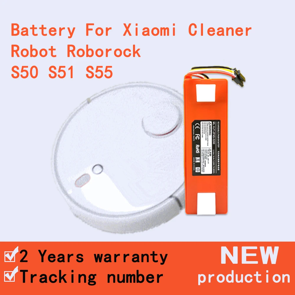 NEW 5200mAh Battery For Xiaomi Robot Cleaner Roborock S50 S51 S55 XJT2P4S5200 High QUALITY With Tracking Number