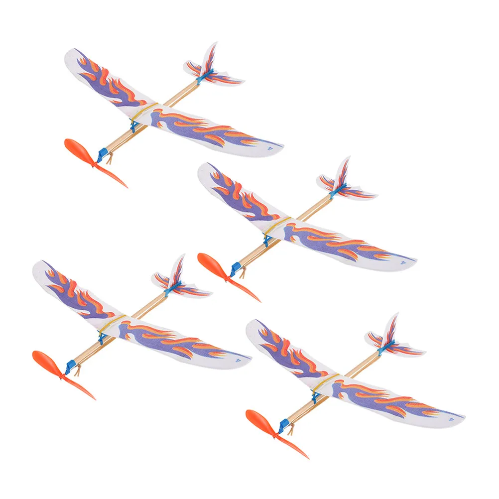 

Набор из 4 самолетов на резинках: легкие пенопластовые планеры для самостоятельной сборки, для детей, для вечеринок, для игр в помещении и на улице