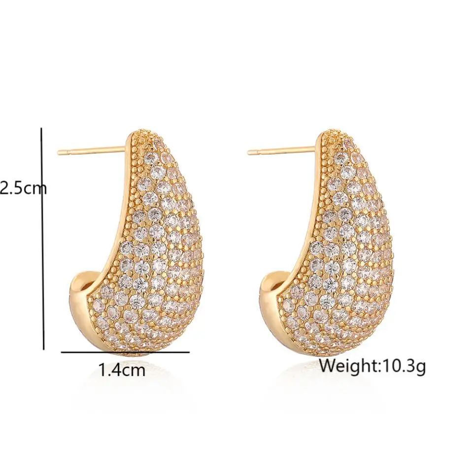 ZAKOL New Design Shiny Cubic Zirconia Big Water Drop Earrings For Women Luxury Temperament Wedding Bride Party Jewelry