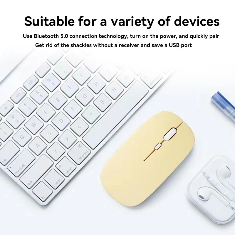 Xiaomi Mijia-ratón inalámbrico con Bluetooth, Mouse ergonómico adecuado para ordenador portátil, Notebook, Android o tabletas Windows