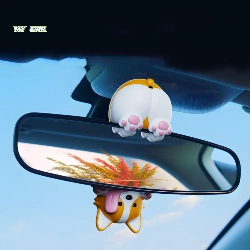 

Fun Cute Car Mirror Ornaments Vehicle Mounted Interior Decoration Car Dog Pendant Hanging Shake Head Rearview Mirror Hanger Gift