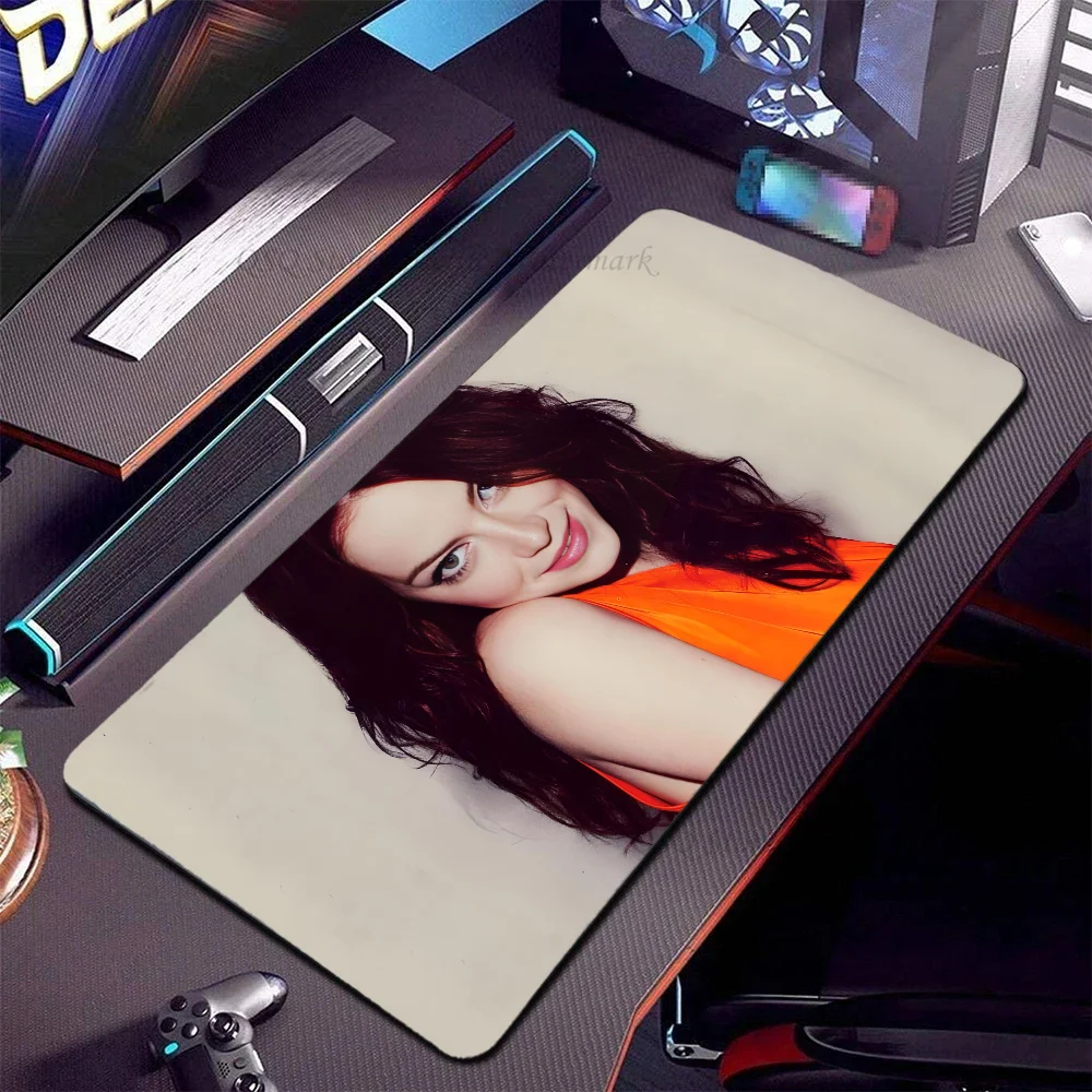 movie E-Emma Stone  Mousepad XXL RGB Gaming Mouse Pads HD Black Gamer Accessories Large LED