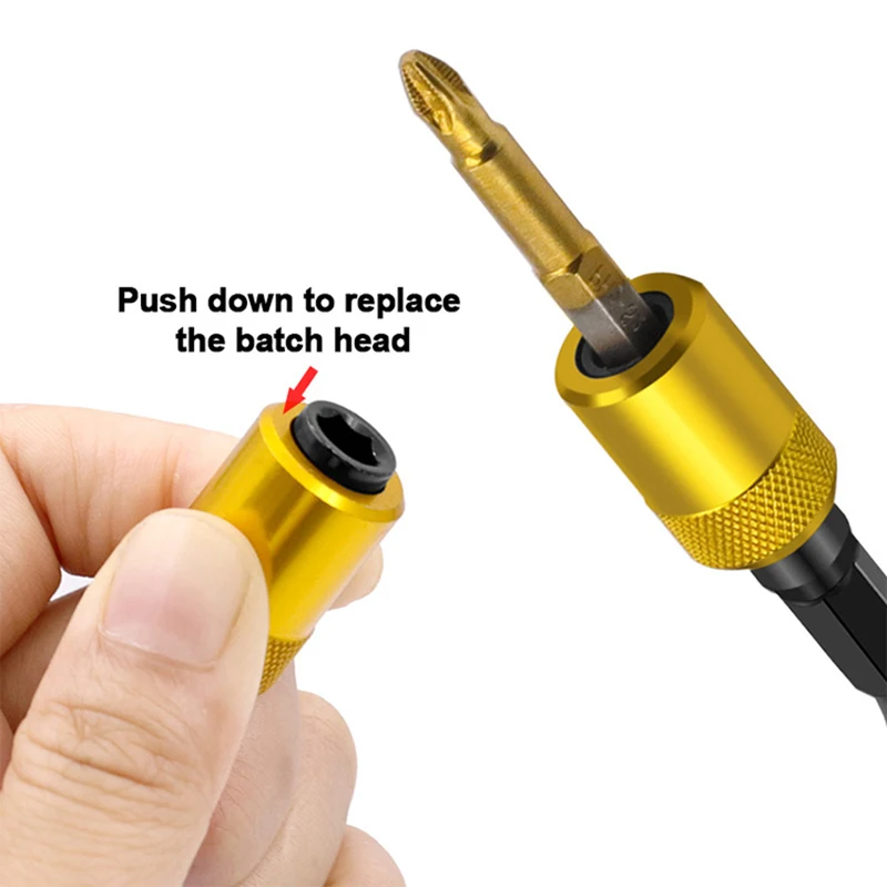 60mm Hexagonal Handle Quick-release Self-locking Rod Electric Drill Screwdriver Lengthening Quick Conversion Batch Extension Rod