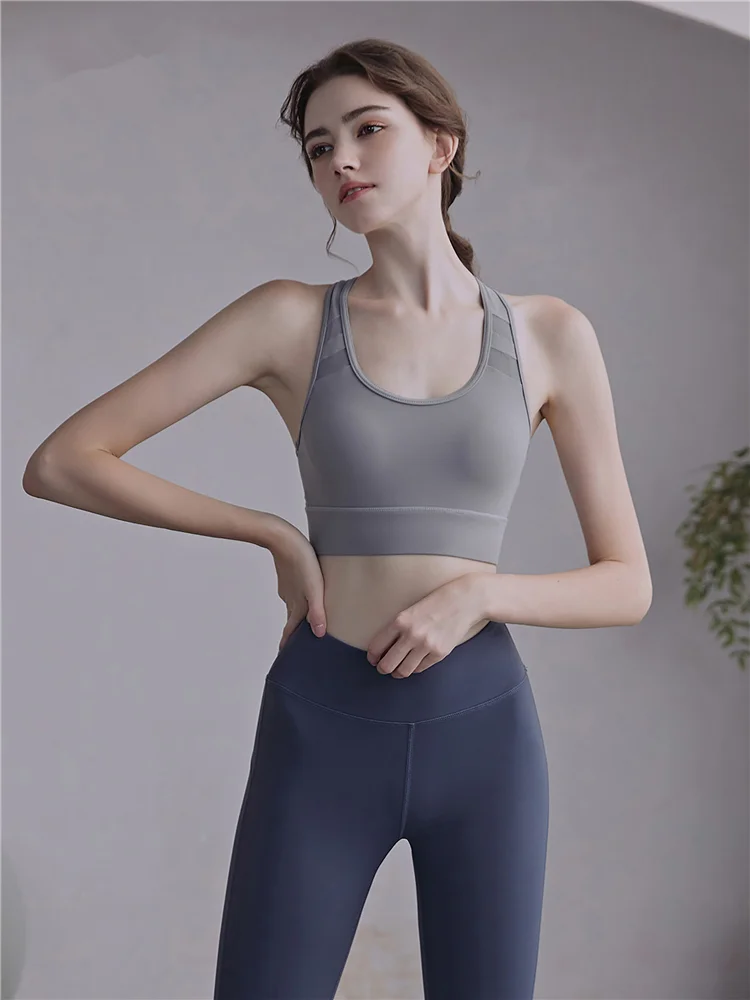 Reggiseno sportivo sottile Top Gilet da yoga Canotta da corsa da donna o Assorbimento Anti-cedimento in un unico pezzo Bella canotta Ba Fitn