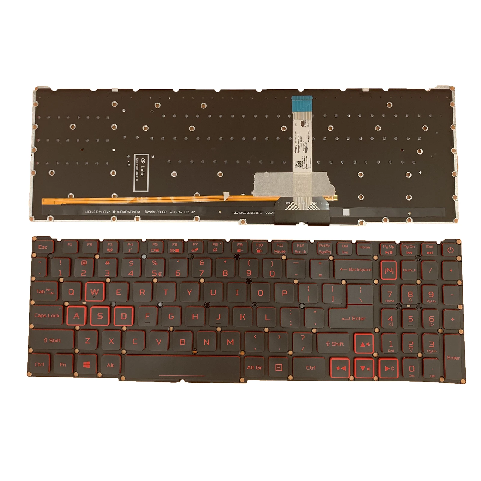 For Acer Nitro AN515-56 AN515-57 AN515-58 AN517-41 AN517-54 Red Backlit Keyboard US