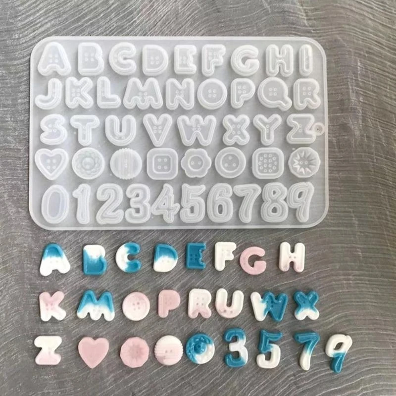 Letters and Buttons Silicone Muffin Pan Mold and Number Mould