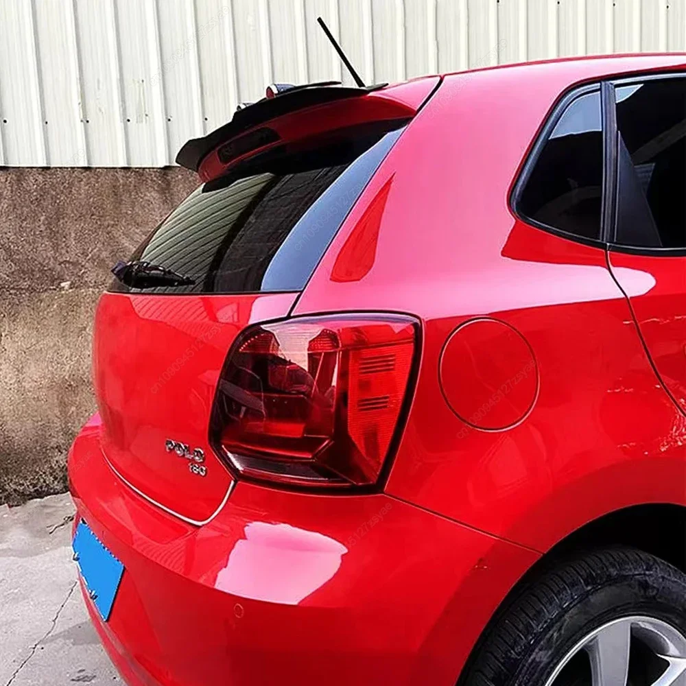 Car Rear Roof Spoiler Wing For Volkswagen Polo 5 Polo MK5 6R 6C GTI 2009-2017 Hatchback Rear Tail Wing Bodykits Tuning Black ABS