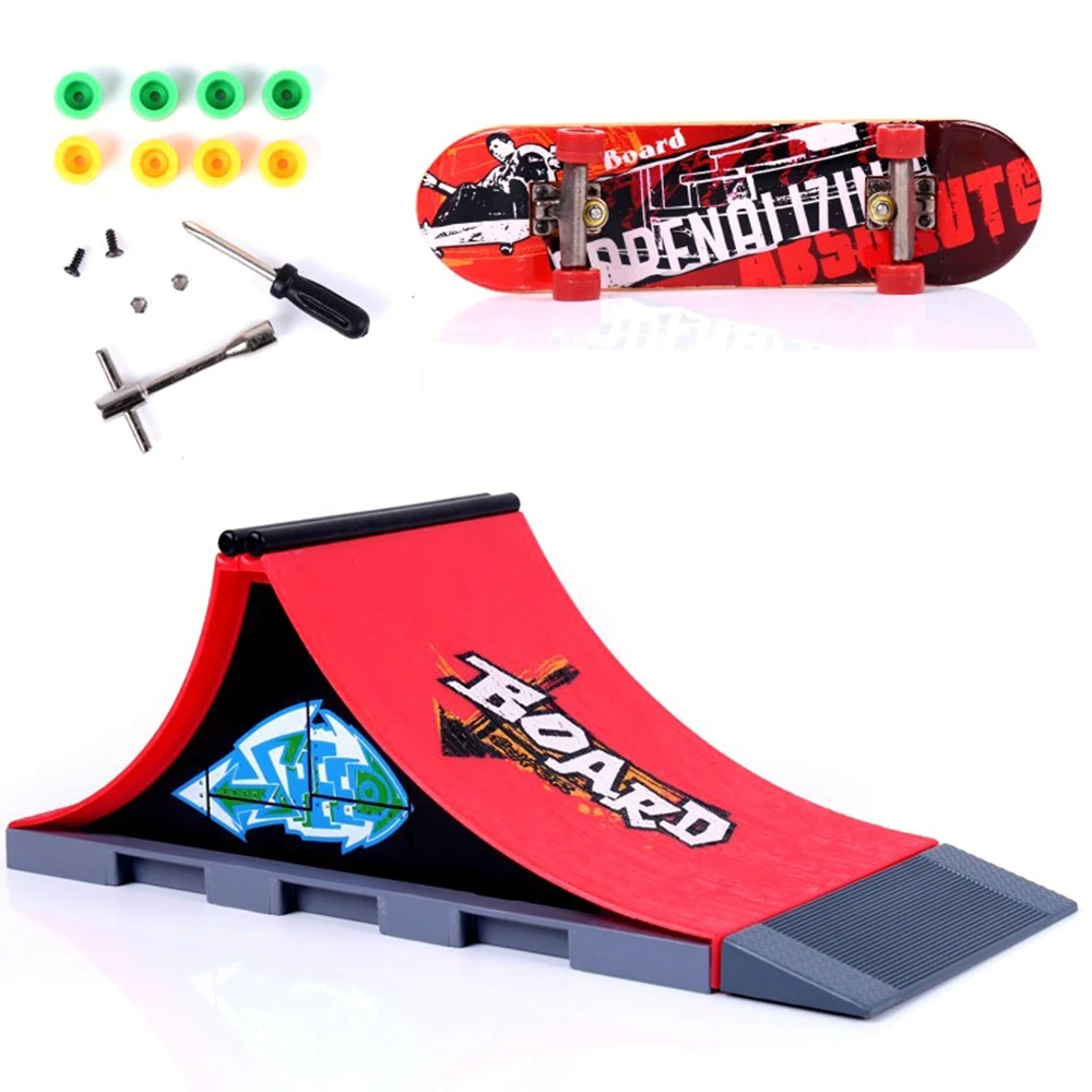 Finger Skateboards Skate Ramp Parts Set Toy Fingers Training Sport Fingerboard Toys Skate Park Ramp Toy ,Style A