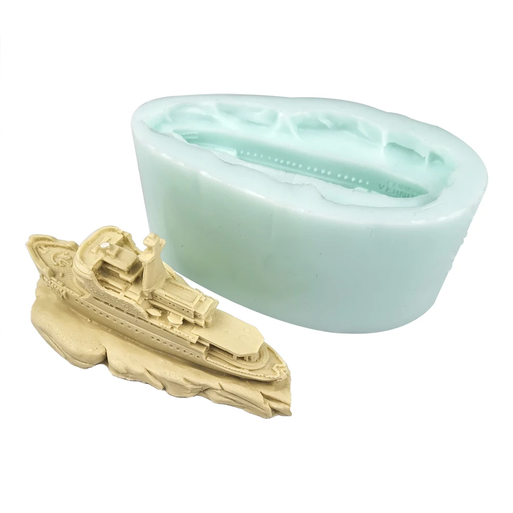 QT0322 PRZY 3D Cruise Ship Moulds Silicone Ship Soap Molds Wedding Birthday Candle Mold Clay Resin Moulds