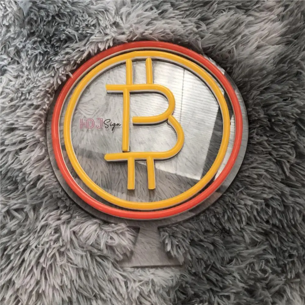 Custom Neon Sign Bitcoin, Sinais LED, Decoração Engraçada Da Parede Para O Quarto, Casa, Bar, Café, Loja, Sala de Jogos, Jardim Neon Light, Presente