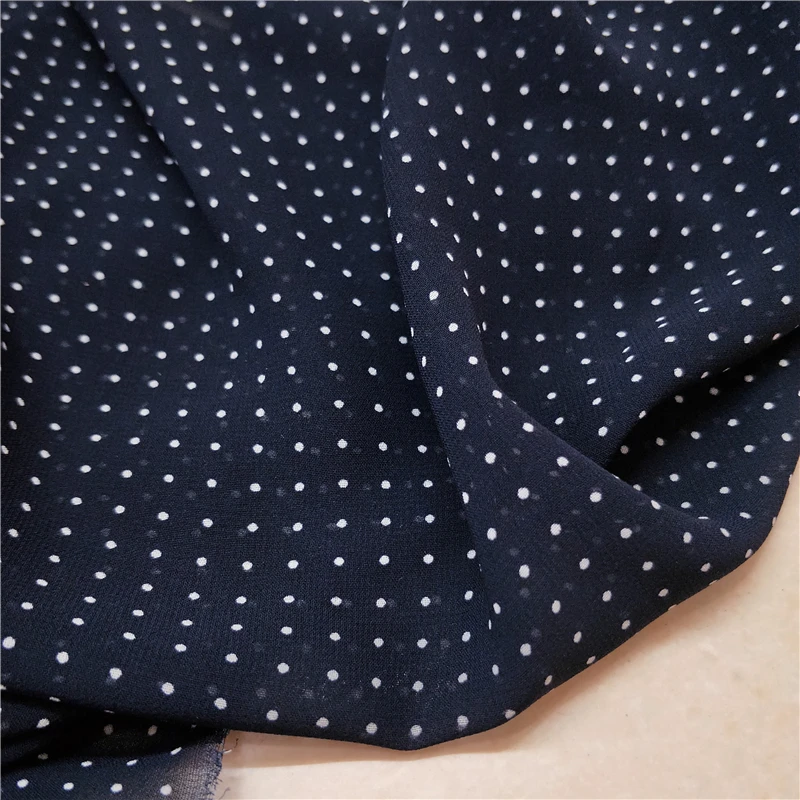 Small Dot chiffon Classic printed fabric light soft breathable dress DIY fabric