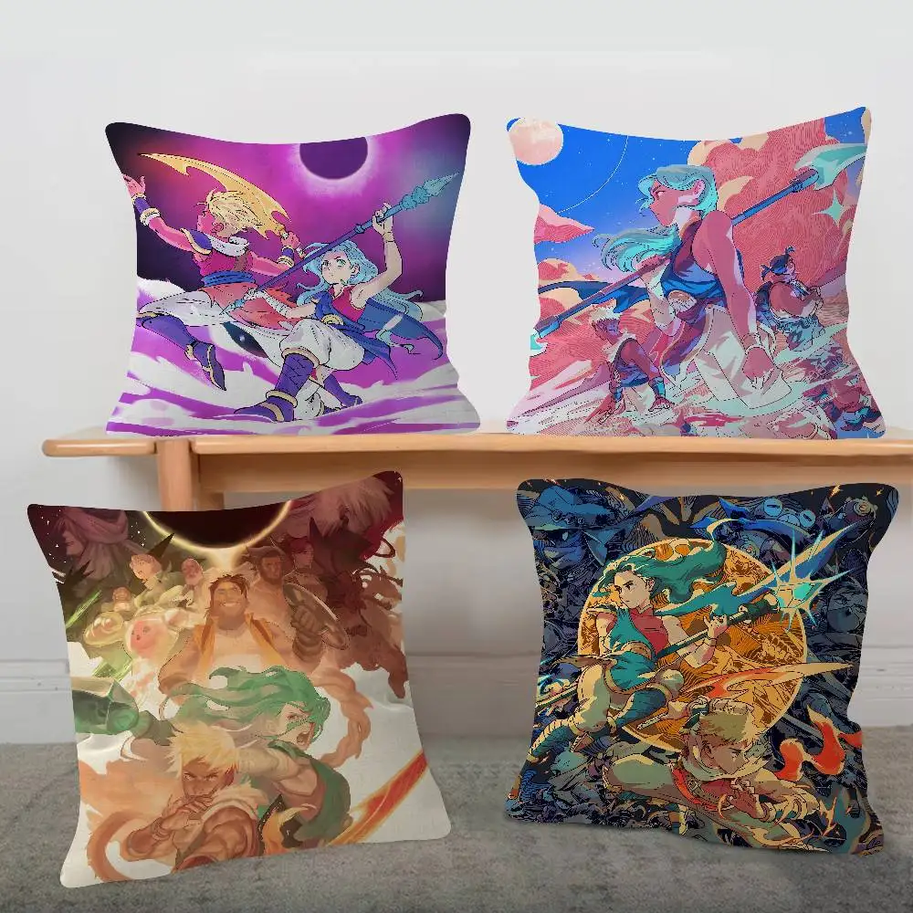 Game Sea Of Stars Soft Comfortable Pillow Case Cartoon For Sofa Living Cat Room Home Office Retro Decor Protective Cover
