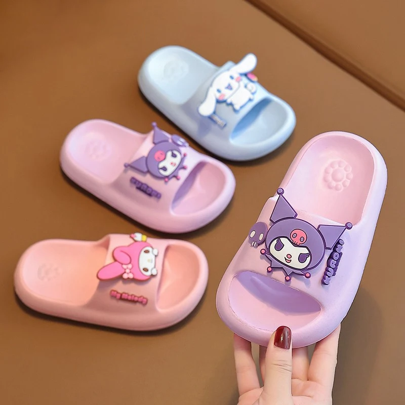 

Sanrio Children'S Cartoon Anti-Slip Soft-Soled Slippers Boys And Girls Bathroom Slippers Super Cute Baby Home Casual Shoes