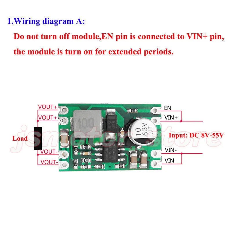 Mini DC-DC Step Down Voltage Converter DC 5V-55V To 3.3V 5V 6V 9V 12V 24V Mini Buck Volt Regulator Power Supply Module