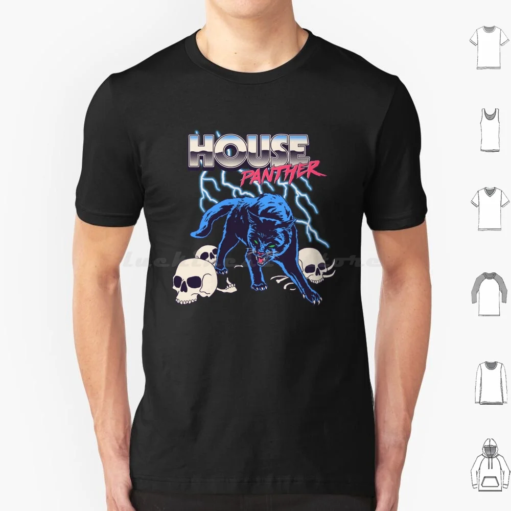 House Panther T-Shirt Baumwolle Männer Frauen DIY Druck Katze Katzen Kitty Kätzchen Kitteh Panther Tiere Haustiere Totenkopf 80er Jahre Memes Vintage
