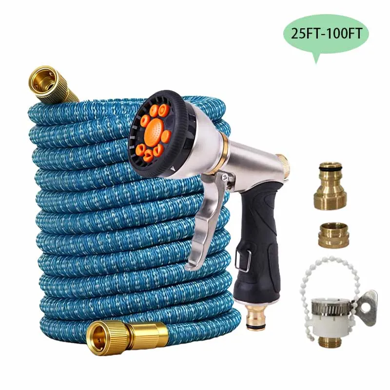 

1 шт., расширяемый волшебный шланг, набор водяных пистолетов для автомойки высокого давления для полива на открытом воздухе, ирригации и инструментов для мытья двора