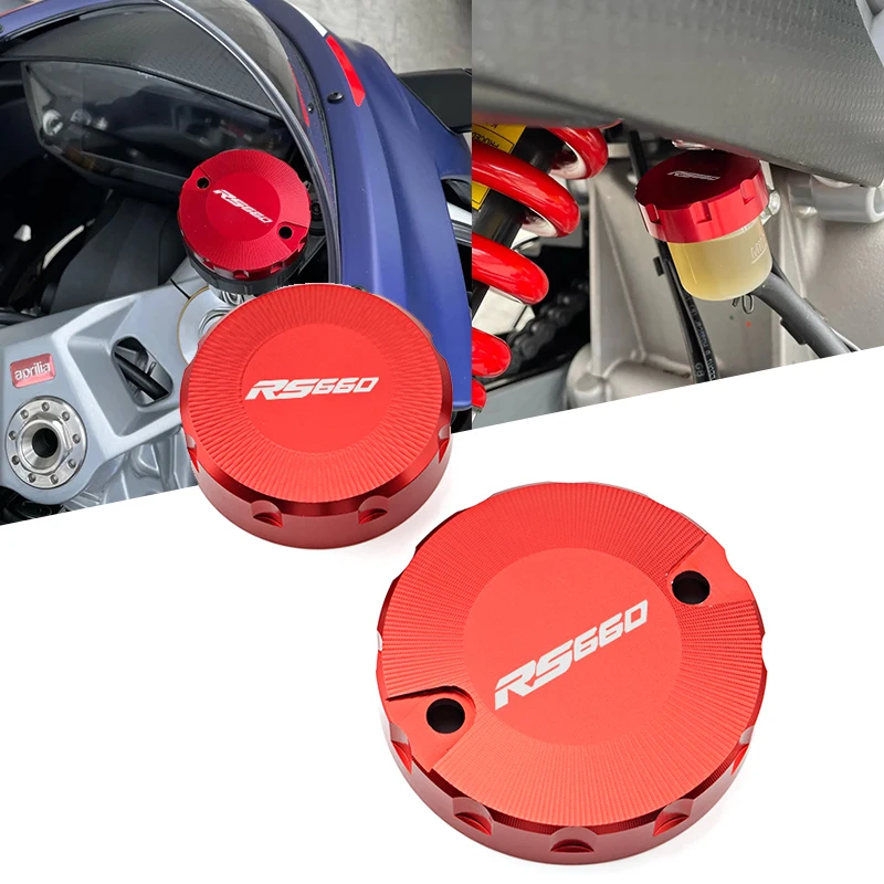 

Motorcycle CNC Front Brake Clutch Rear Brake Fluid Reservoir Cover For Aprilia RS660 RS 660 rs 660 2021-2026+ Accessories