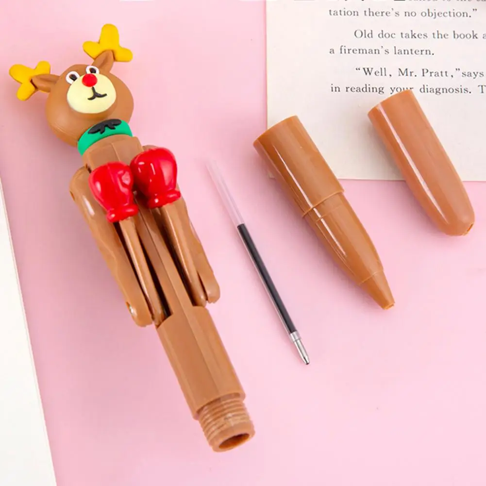 Decompression Pen Press Movable Boxing Pen Cartoon Shape Writing Fluently Ultra-Fine Point Creative Interactive Pen Stationery