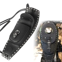 Cubierta de tanque de cuero para motocicleta, almohadilla de Panel, bolsa para sujetador con pechera para Harley Davidson 883 1200 XL Sportster