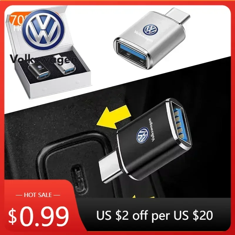 

For VOLKSWAGEN VW GTI B6 For Volkswagen Car Type-C To USB 3.0 Interface Mini Converter Charging Adapter for Volkswagen VW GTI Rl