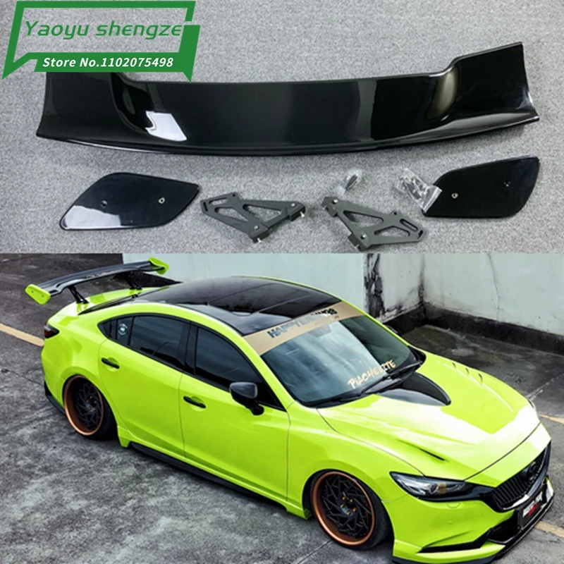 Car Tail Exterior Trim 145CM ABS Spoilers GT Carbon Fiber Tail Wing Wing Racing Sedan Common Universally Wings Car Styling