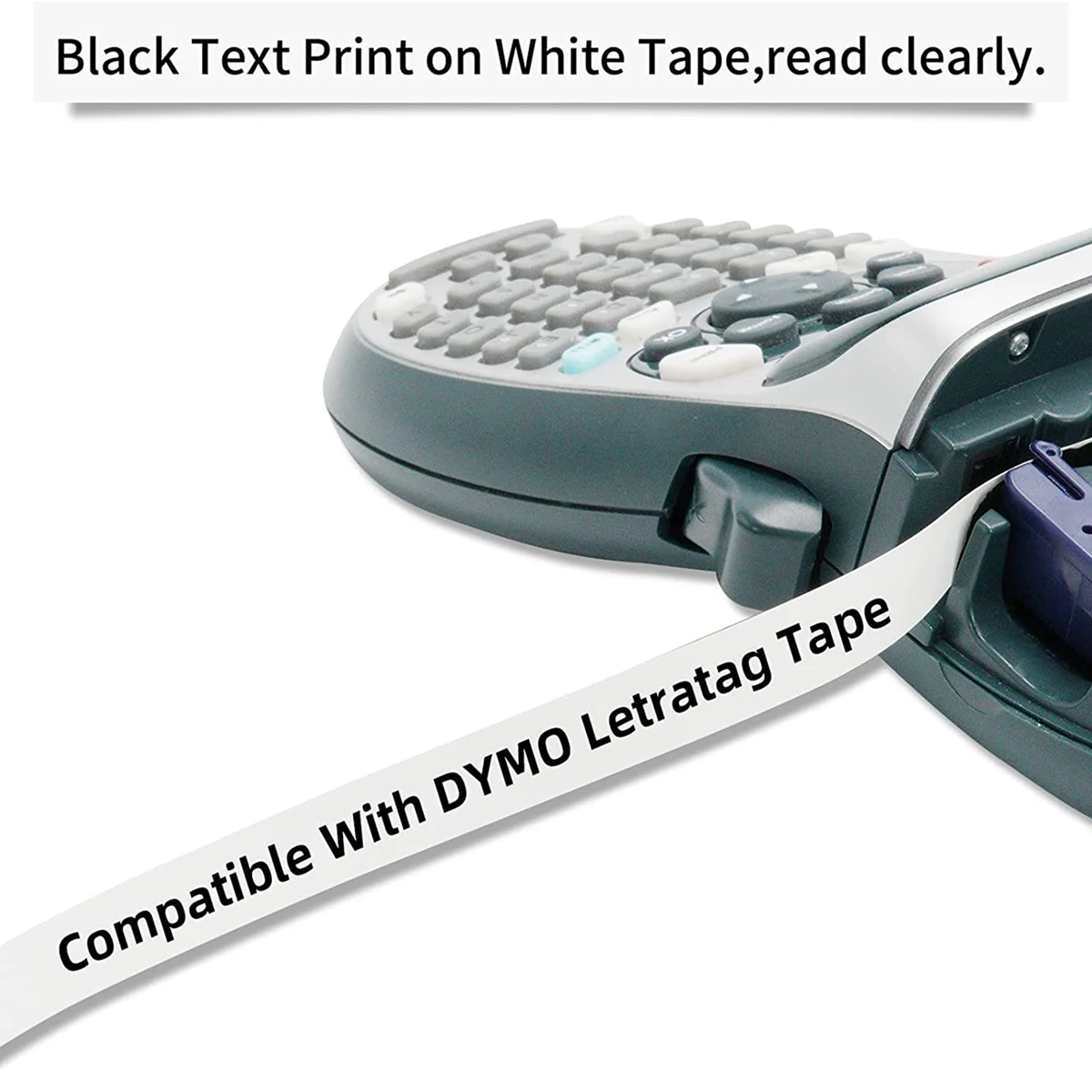 إعادة ملء صانع الملصقات لـ Dymo Letratag ، شريط بلاستيكي أبيض ، Letra Tag Plus LT ، 12 مليون × 4 م ، 10