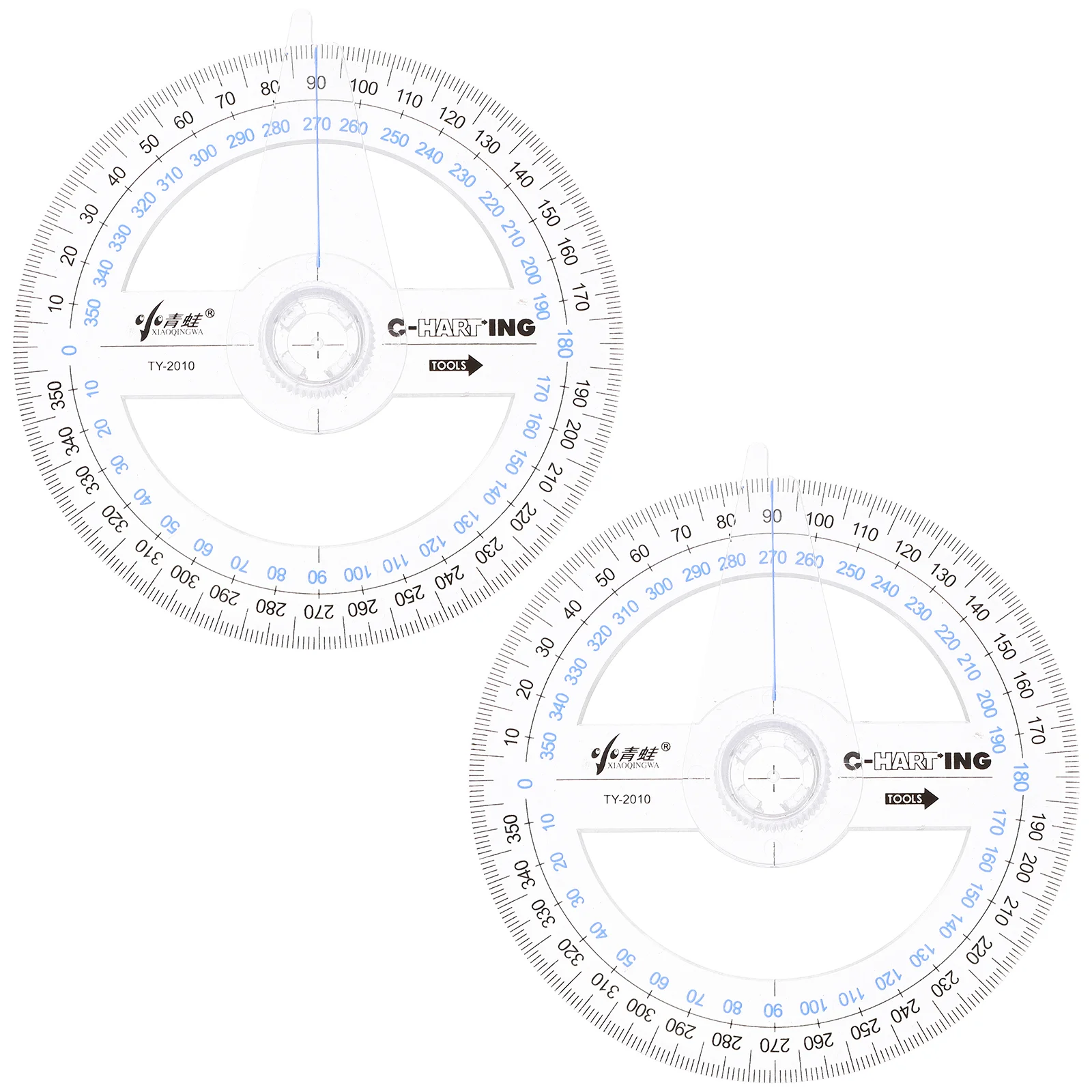 

2 Pcs Protractor Army Land Nav Tools Angle Ruler Map Coordinate Scale Circular Drawing Plastic Template for Circle Measuring