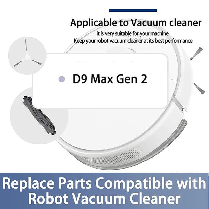 For Dreame D9 Max Gen2 Robot Vacuum Cleaner Accessories Main Brush Side Brush HEPA Filter Mop Cloth Replacement Parts