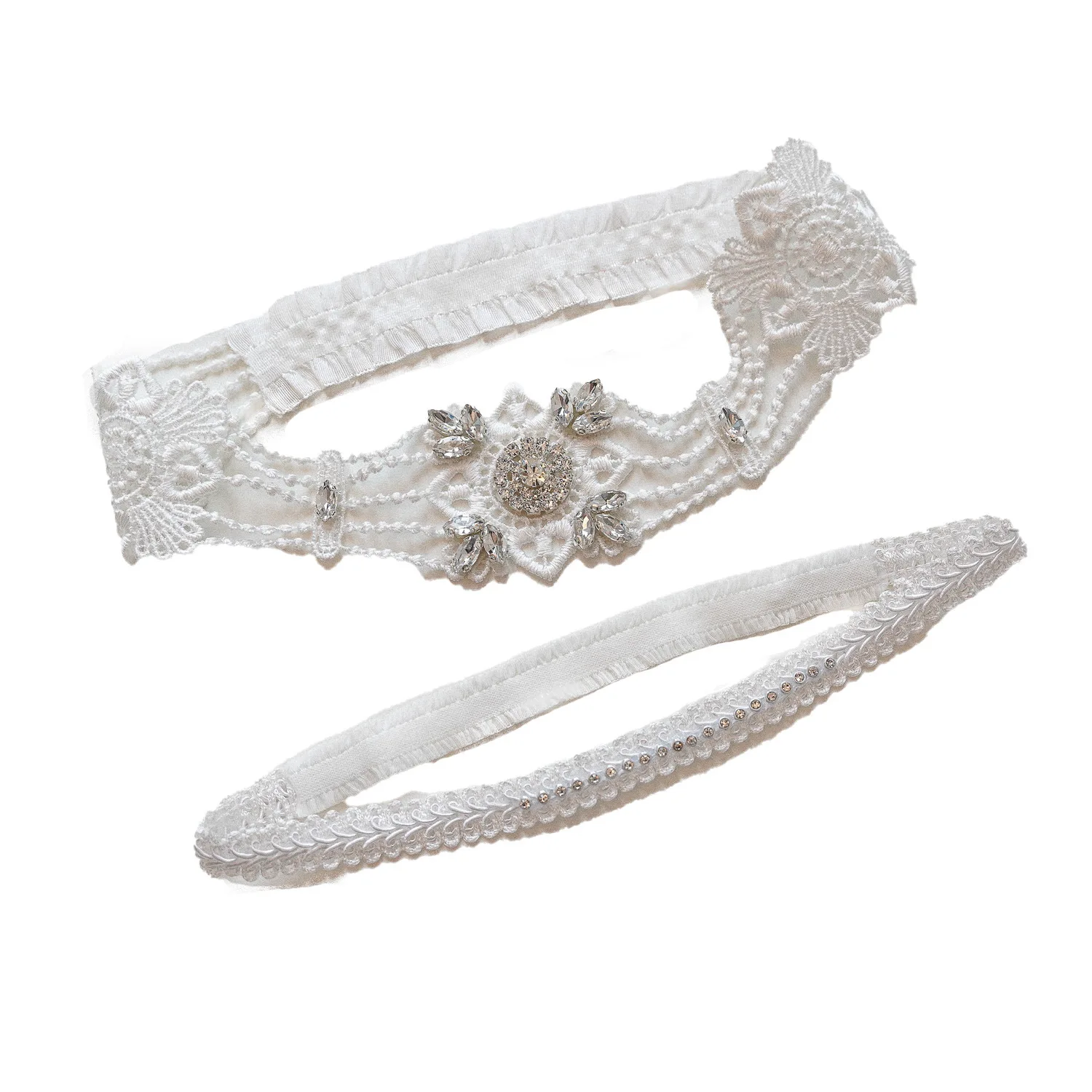 สีขาวคริสตัลแต่งงาน Garter เข็มขัดเซ็กซี่ของขวัญภรรยาคนรักเจ้าสาวขาต้นขาแหวนหมั้นสำหรับเจ้าสาวอุปกรณ์เสริมขนาด