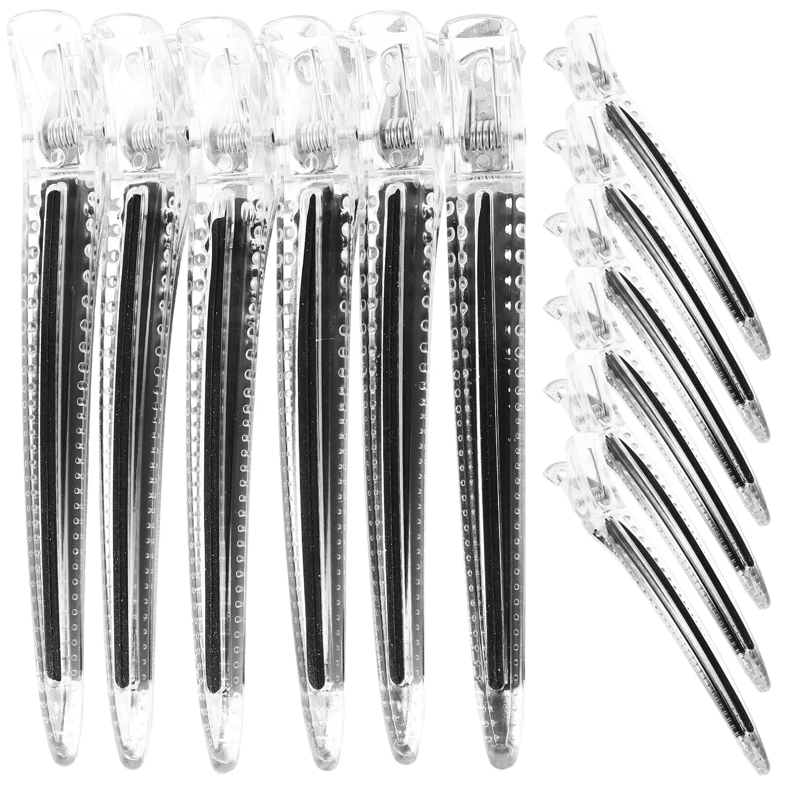 

12 Pcs Transparent Hair Clip Duck Clips for Partition Folder Billed Volume Plastic