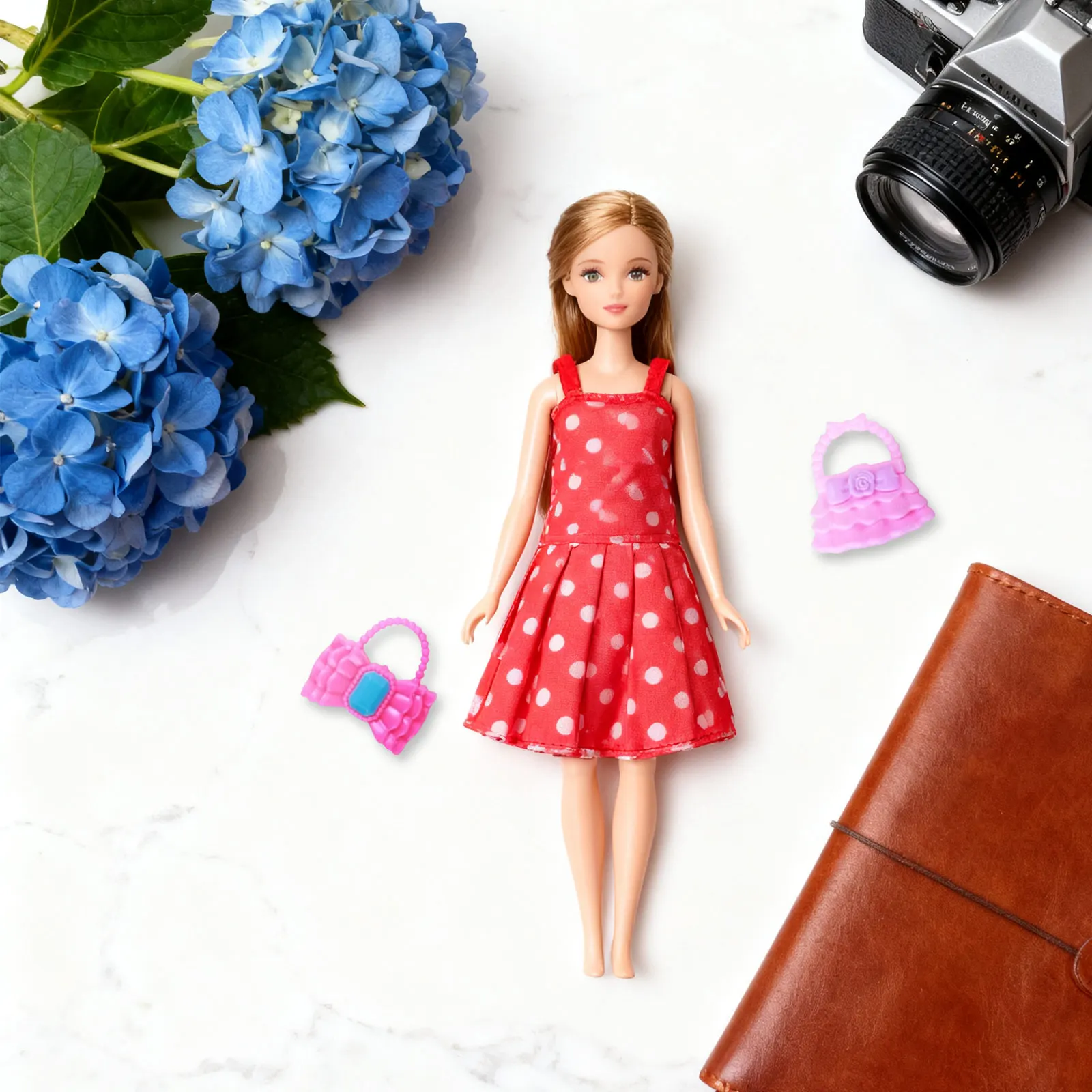 32 pcs Random Doll Clothes and Accessories 10pcs Fashion Dresses 22pcs Shoes Glasses Necklaces Handbag for Barbie Doll view 6