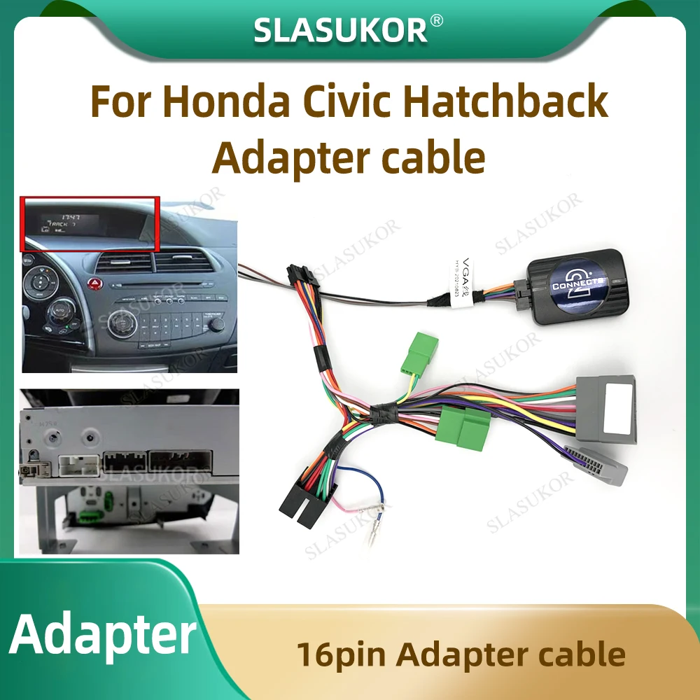 For Honda Civic Hatchback Cables Wries Car Radio Android Adapter cable 2006+ For Citroen Buick Peugeot ISO Power Cable 16 Pins