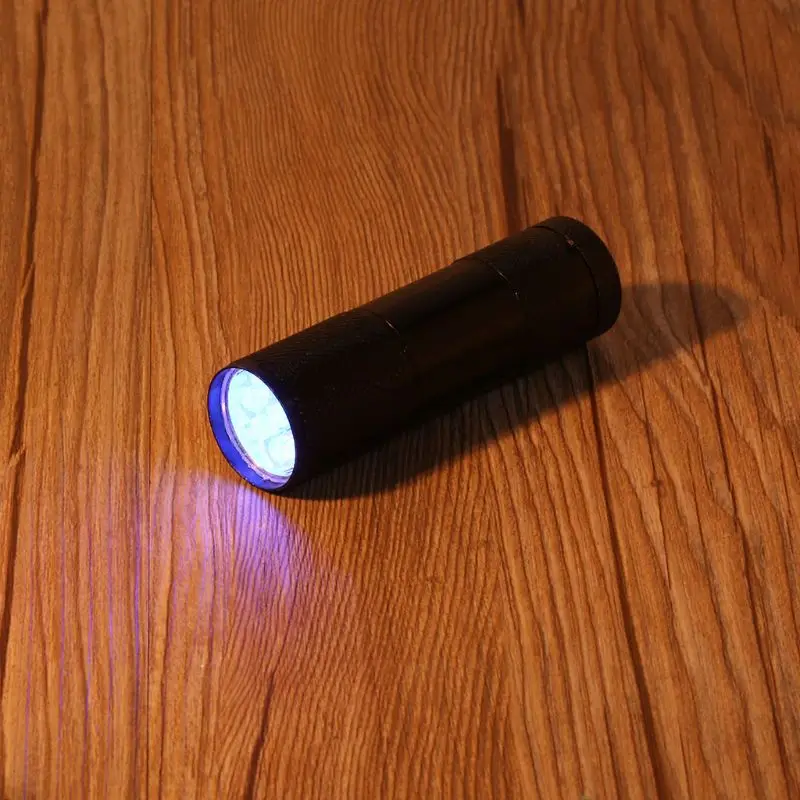 Minilinterna ultravioleta de luz negra, 9 LED UV, nueva