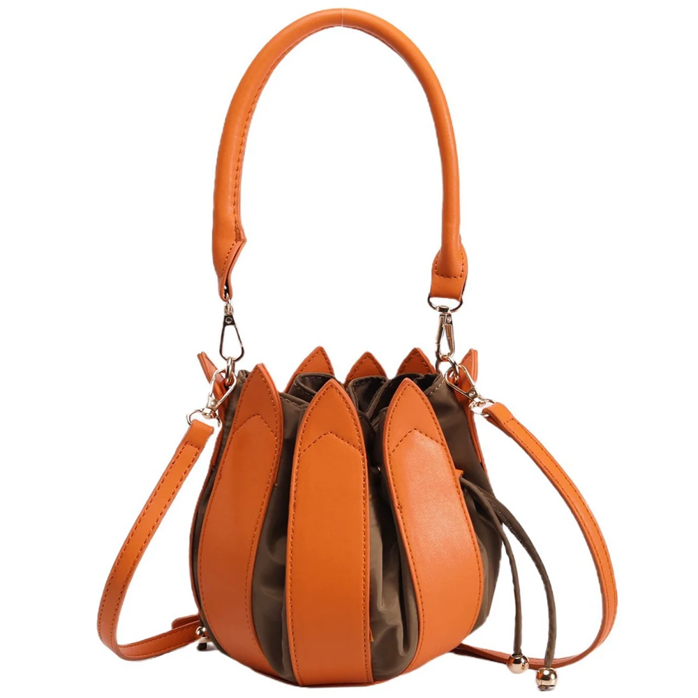 New Spring Bestselling Lotus Themed Bag Women's Premium Brown Bucket Fashion Handheld Shoulder Crossbody Bags Gifts in Stock