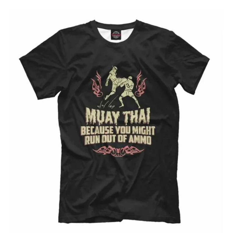 Muay Thai Graphic T Shirt Men Summer Breathable Quick Dry Tee Running Gym Sport Short Sleeve Outdoor Boxing Wrestling Tracksuits