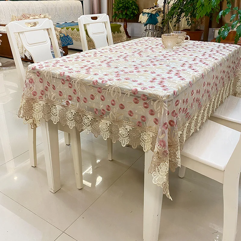 Table Cloth Yarn Dandelion Europe Embroidered Rectangle Tablecloth Table Juppe Dining Table Cover Lace Home Decor Dust Cover