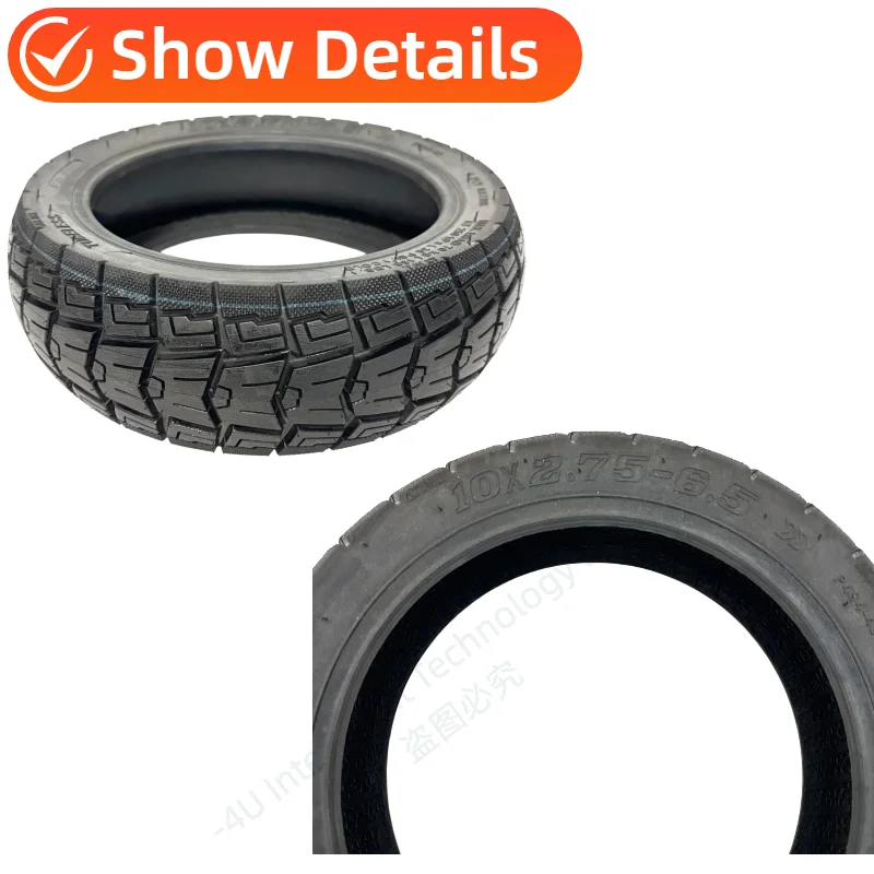 

Бескамерная вакуумная шина 10x2.75-6.5 с клеем для электросамокатов KuKirin G2, G3, A1, SmartGyro, Rockway C – Запасная часть для замены шины