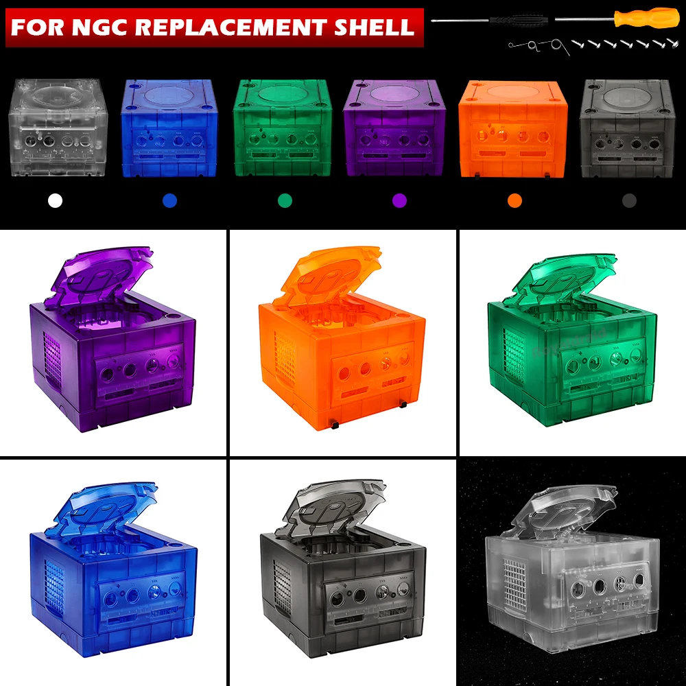 NEUE 6 CLORS Für Gamecube NGC Ersatz Shell Transparent Fall für Gamecube NGC GC Spielkonsole DOL-101/DOL-001 Dropshipping – Detail 1