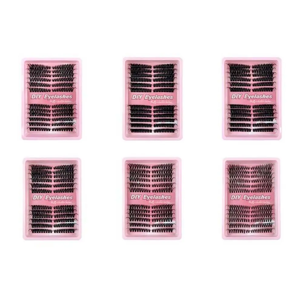 Extensões de cílios l curvado cílios postiços segmentados oblíquos alados individuais cluster cílios grande capacidade natural