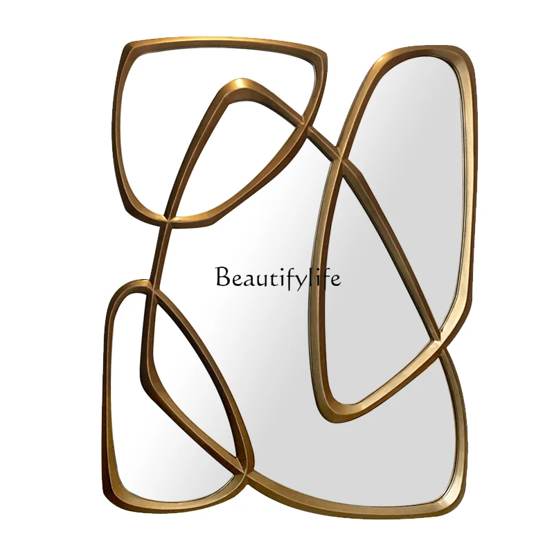 

European and American antique gold entrance living room decorative mirror bedroom dressing mirror