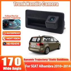 HD Car Trunk Handle Rear View Camera For Volkswagen Sharan Mk2 7N Touran Tiguan Caddy Virtus Vento For SEAT Alhambra 2010~2014