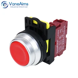 30mm Power Push Button Switch On Off LA36M Momentary Self locking Flat Plastic Electrical Push Button Switch Circuit Control