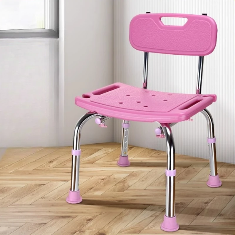 

Adjustable Height Shower Chair for Elderly & Disabled People - Anti-Slip Bath Stool with Sturdy Aluminum Frame Support