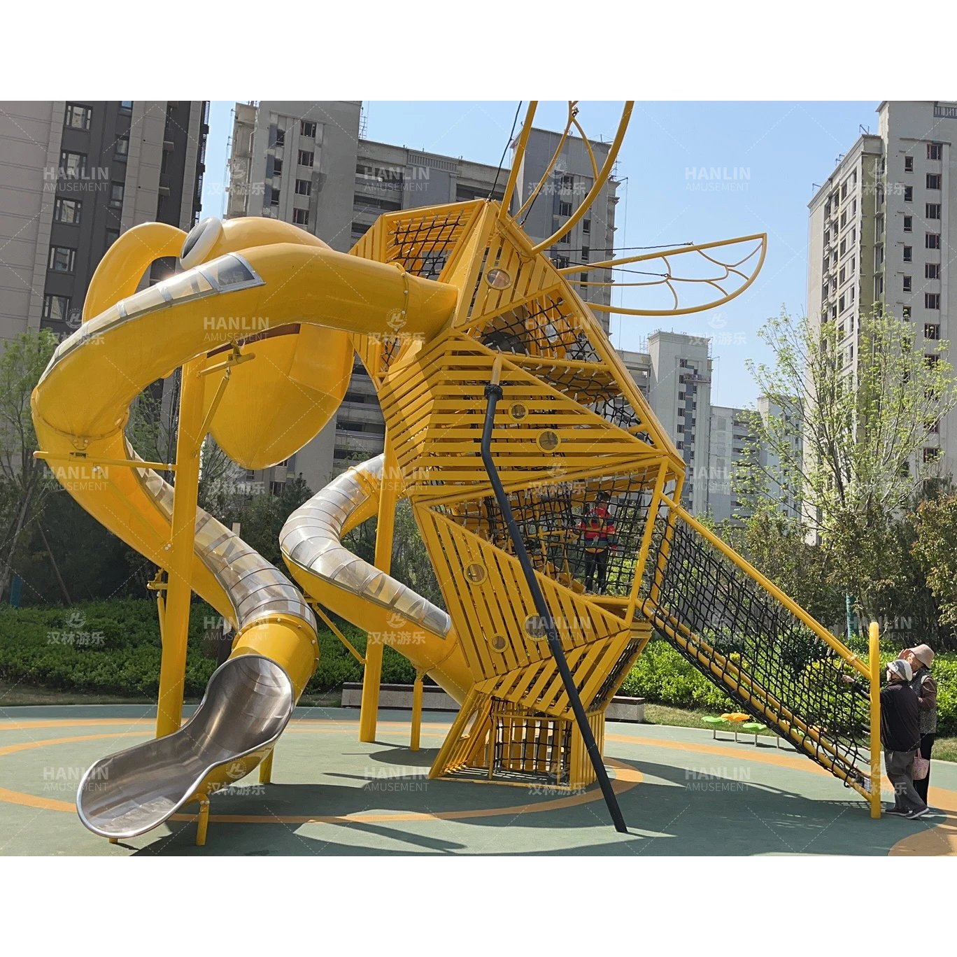เครื่องเล่นสไลเดอร์ขนาดใหญ่รูป - Kids Outdoor Climbing Frame บทวิจารณ์และราคา